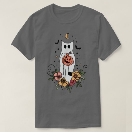 Floral Ghost Halloween Spooky Season Ghost Blume T-Shirt (Design vorne)