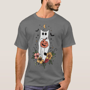 Floral Ghost Halloween Spooky Season Ghost Blume T-Shirt