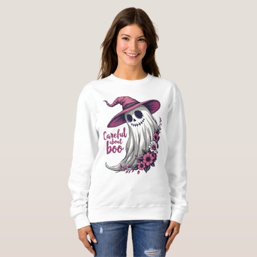Floral Ghost Halloween Sweatshirt (Vorne ganz)