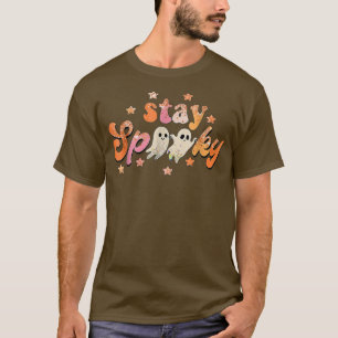 Floral Ghost Hippie Halloween Groovy Bleibe Spooky T-Shirt