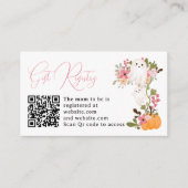 Floral ghost pumpkin registry baby shower begleitkarte (Vorderseite)