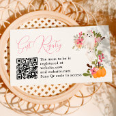 Floral ghost pumpkin registry baby shower begleitkarte