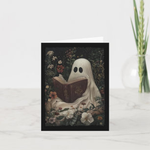 Floral Ghost Reading Buch Halloween Kostüm Gothic Karte