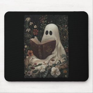 Floral Ghost Reading Buch Halloween Kostüm Gothic Mousepad