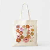 Floral Ghost Retro Halloween Tragetasche (Vorne)