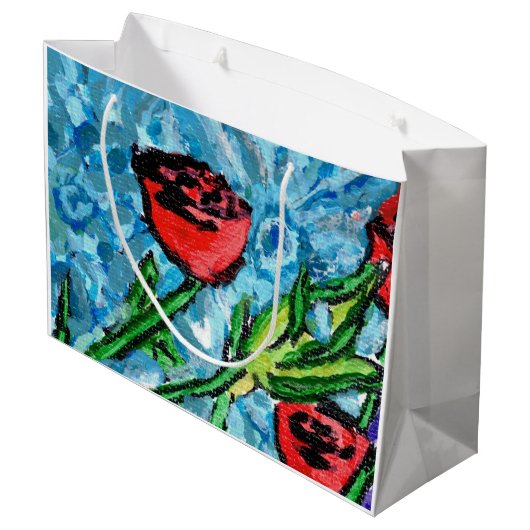 Floral Gift Bag Große Geschenktüte (Rückseite Schrägansicht)