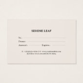 Floral Gift Certificate Card for Small Businesses (Rückseite)