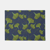 Floral Gingko Leaf blaues Muster Fußmatte (Vorderseite)