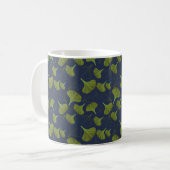 Floral Gingko Leaf blaues Muster Kaffeetasse (Vorderseite Links)
