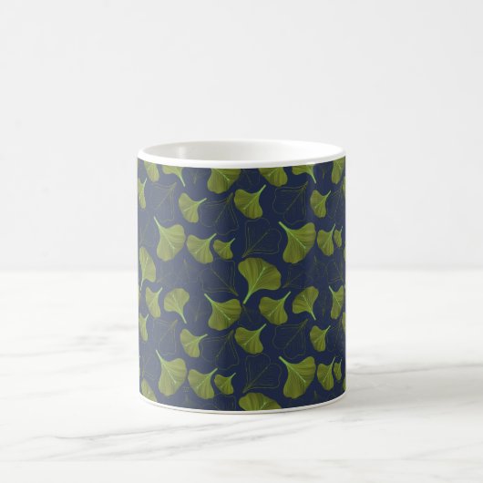 Floral Gingko Leaf blaues Muster Kaffeetasse (Mittel)