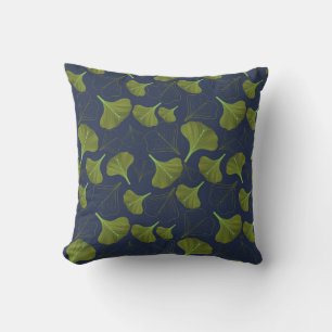 Floral Gingko Leaf blaues Muster Kissen