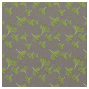 Floral Gingko Leaf Gray Muster Stoff