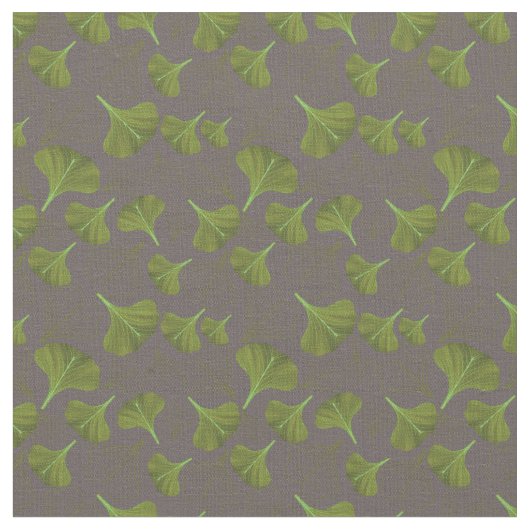 Floral Gingko Leaf Gray Muster Stoff (Nahaufnahme)