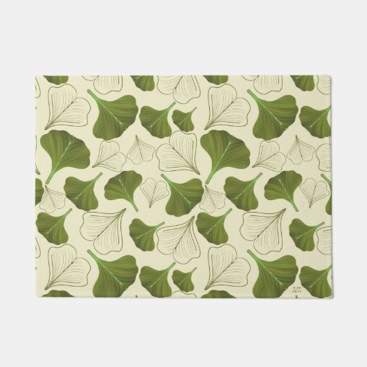 Floral Gingko Leaf Muster Fußmatte (Vorderseite)