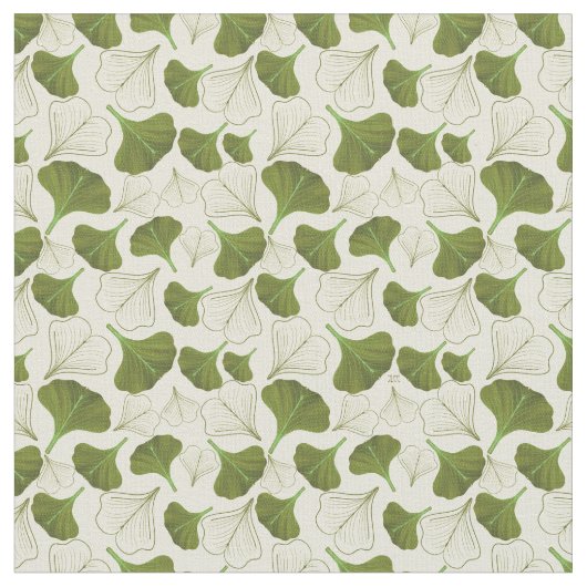 Floral Gingko Leaf Muster Stoff (Nahaufnahme)