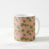 Floral Gingko Leaf Pink Muster Kaffeetasse (VorderseiteRechts)