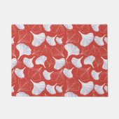 Floral Gingko Leaf Red Pattern Fußmatte (Vorderseite)