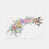 Floral Giraffe Baby Fleece Blanket (Vorderseite (Horizontal))
