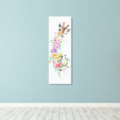 Floral Giraffe Canvas Print Leinwanddruck (Insitu (Holzboden))