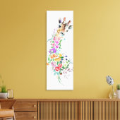 Floral Giraffe Canvas Print Leinwanddruck (Insitu (Wohnzimmer))