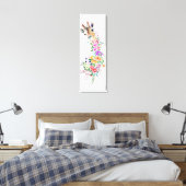 Floral Giraffe Canvas Print Leinwanddruck (Insitu (Schlafzimmer))