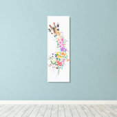Floral Giraffe Canvas Print Leinwanddruck (Insitu (Holzboden))