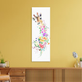 Floral Giraffe Canvas Print Leinwanddruck (Insitu (Wohnzimmer))
