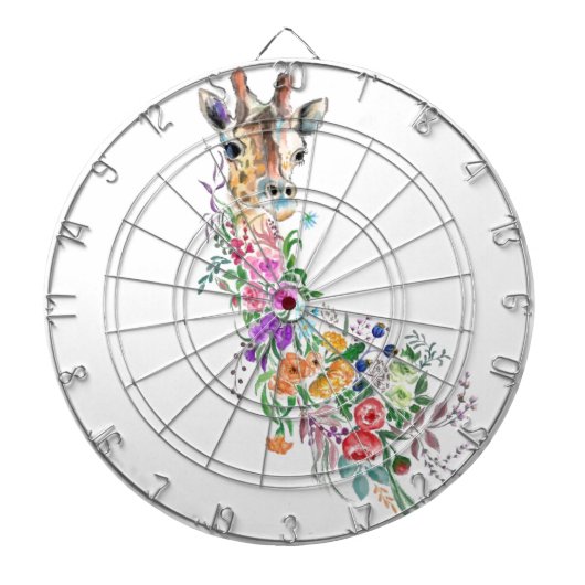 Floral Giraffe Dart Board Dartscheibe (vorne)