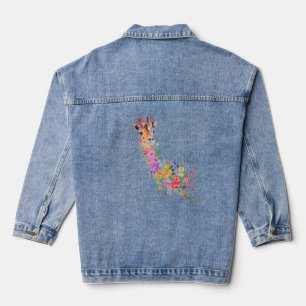 Floral Giraffe Denim Jacket Jeansjacke
