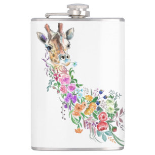 Floral Giraffe Flask Flachmann