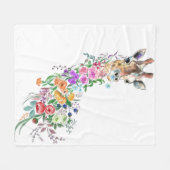 Floral Giraffe Fleece Blanket (Vorderseite (Horizontal))