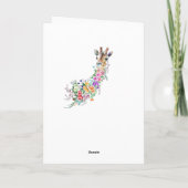 Floral Giraffe Geburtstagskarte Karte (Rückseite)