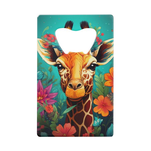 Floral Giraffe Geldbeutel Flaschenöffner (Vorderseite)