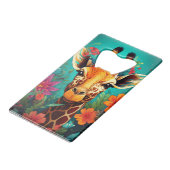 Floral Giraffe Geldbeutel Flaschenöffner (Rückseite Schrägansicht)