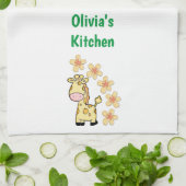 Floral Giraffe Küche Handtuch (Gefaltet)