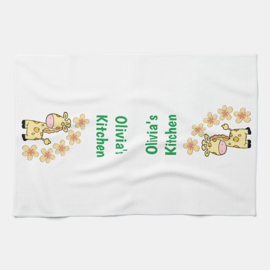 Floral Giraffe Küche Handtuch (Horizontal)