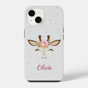 Floral Giraffe Sprinkles Kid's iPhone 14 Hülle