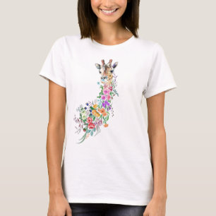 Floral Giraffe T - Shirt