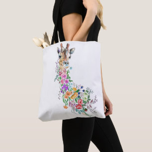 Floral Giraffe Tote Bag Tasche