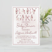 Floral Girl Baby Shower Invitation Einladung (Stehend Vorderseite)