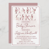Floral Girl Baby Shower Invitation Einladung (Vorne/Hinten)