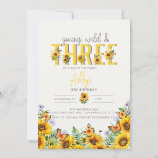 Floral Girl Birthday | 3. Geburtstag Einladung