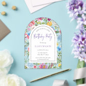 Floral Girl Birthday Party Acryleinladungen (Insitu (Hochzeit))