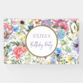 Floral Girl Birthday Party Banner (Horizontal)