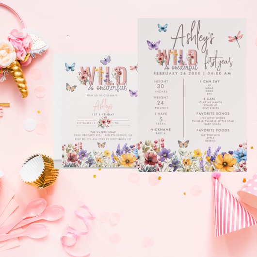 Floral Girl Birthday | Wild & Onederful Einladung