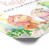 Floral Girl Dinosaur Baby Duschdusche Windelwanne Poster (Ecke)