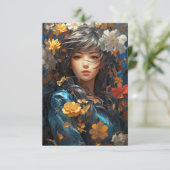 Floral Girl Einladung (Stehend Vorderseite)