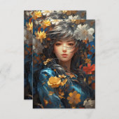 Floral Girl Einladung (Vorne/Hinten)