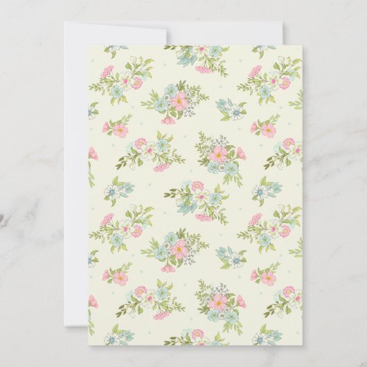 Floral Girl Elephant Baby Shower Einladungen (Rückseite)