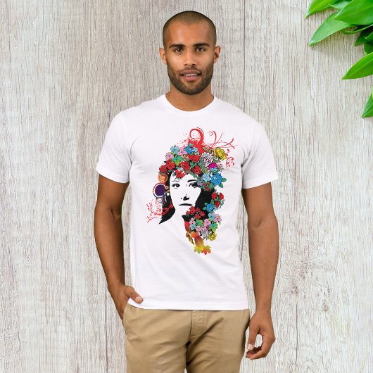 Floral Girl Mens T - Shirt